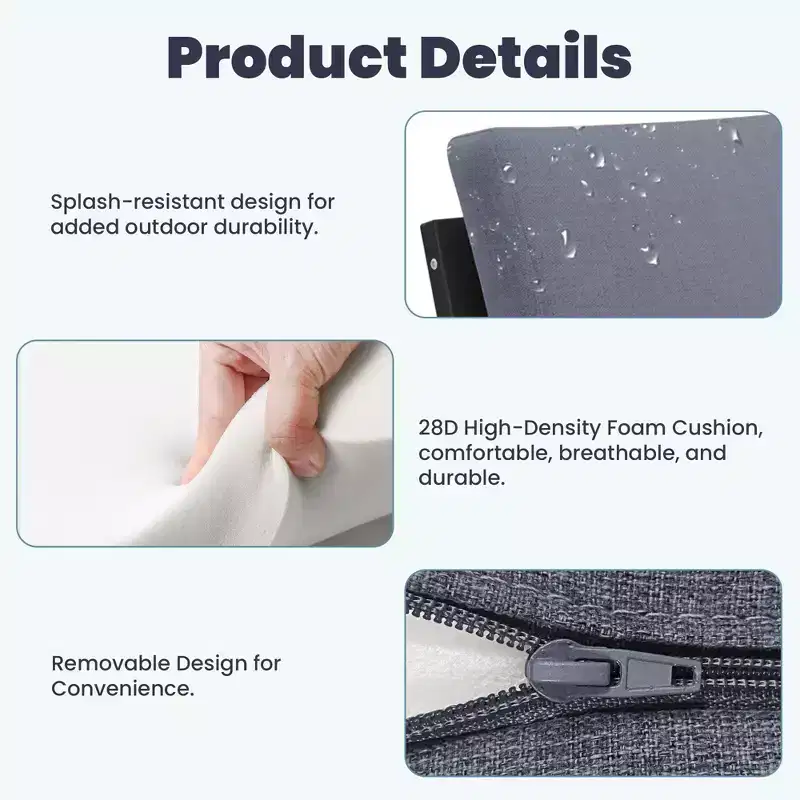 Hyleory Ensemble de mobilier d'extérieur de luxe avec coussins – Conception robuste en PEHD pour un confort optimal