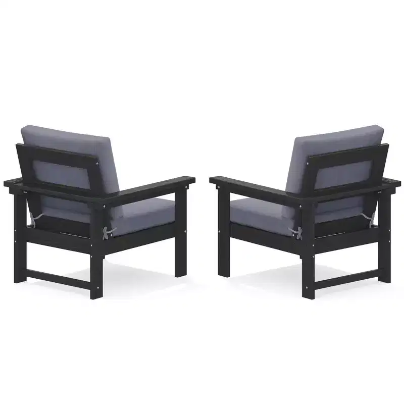 Hyleory Ensemble de mobilier d'extérieur de luxe avec coussins – Conception robuste en PEHD pour un confort optimal