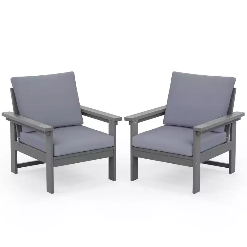 Hyleory Ensemble de mobilier d'extérieur de luxe avec coussins – Conception robuste en PEHD pour un confort optimal