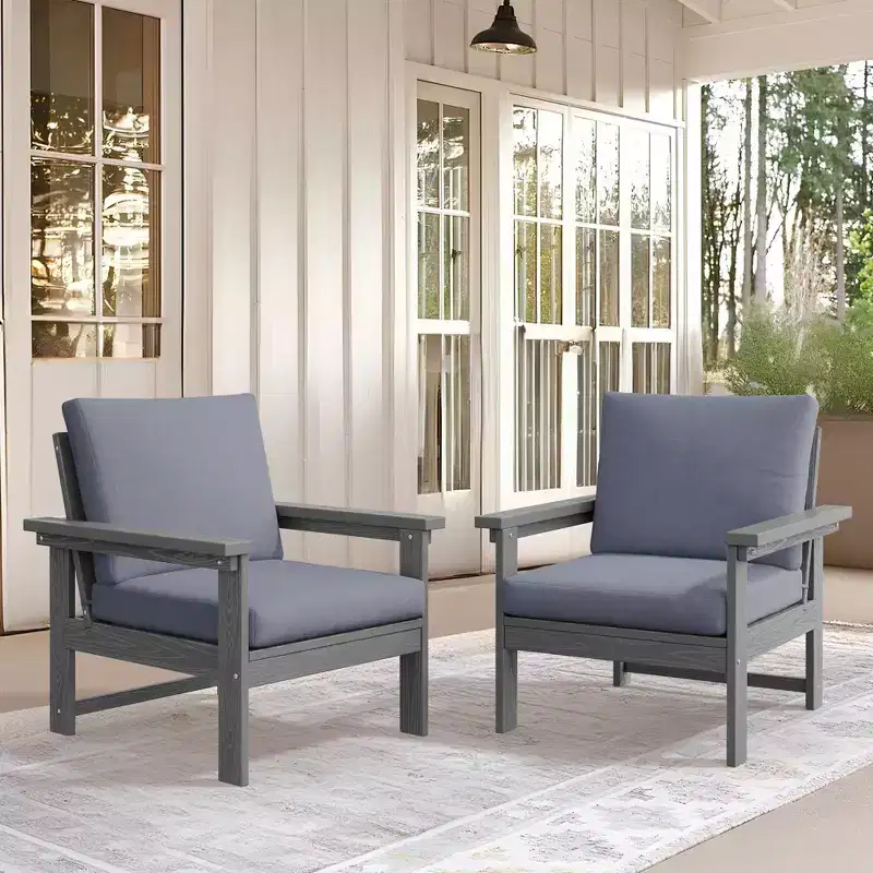 Hyleory Ensemble de mobilier d'extérieur de luxe avec coussins – Conception robuste en PEHD pour un confort optimal