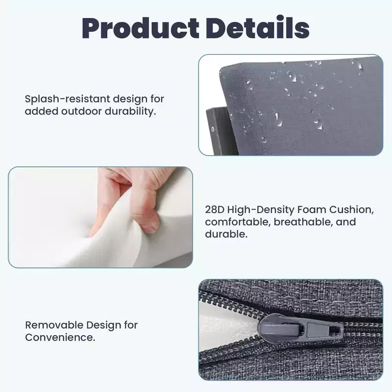 Hyleory Ensemble de mobilier d'extérieur de luxe avec coussins – Conception robuste en PEHD pour un confort optimal