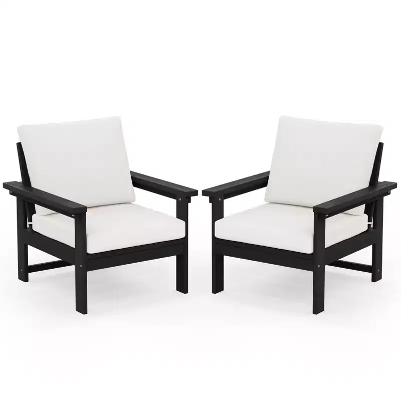 Hyleory Ensemble de mobilier d'extérieur de luxe avec coussins – Conception robuste en PEHD pour un confort optimal
