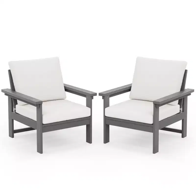 Hyleory Ensemble de mobilier d'extérieur de luxe avec coussins – Conception robuste en PEHD pour un confort optimal