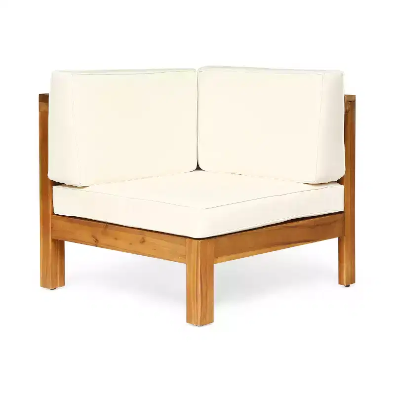 GDFStudio Cascada, ensemble de canapés modulaires d'extérieur 8 places en bois d'acacia avec foyer