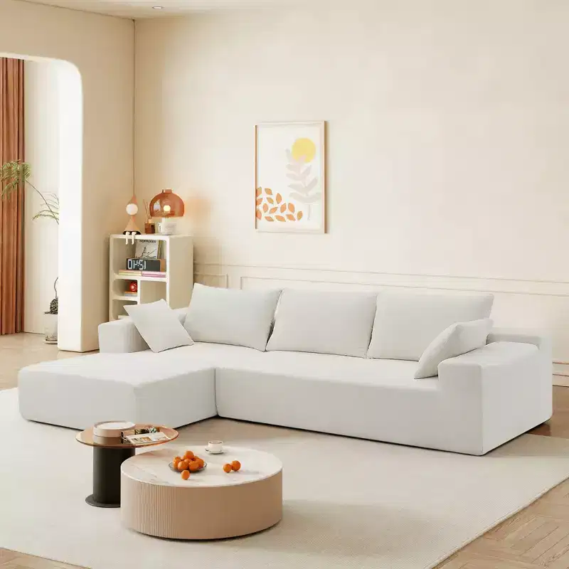 Canapé d'angle modulable 2 pièces Elio Modern de GDFStudio avec coussins