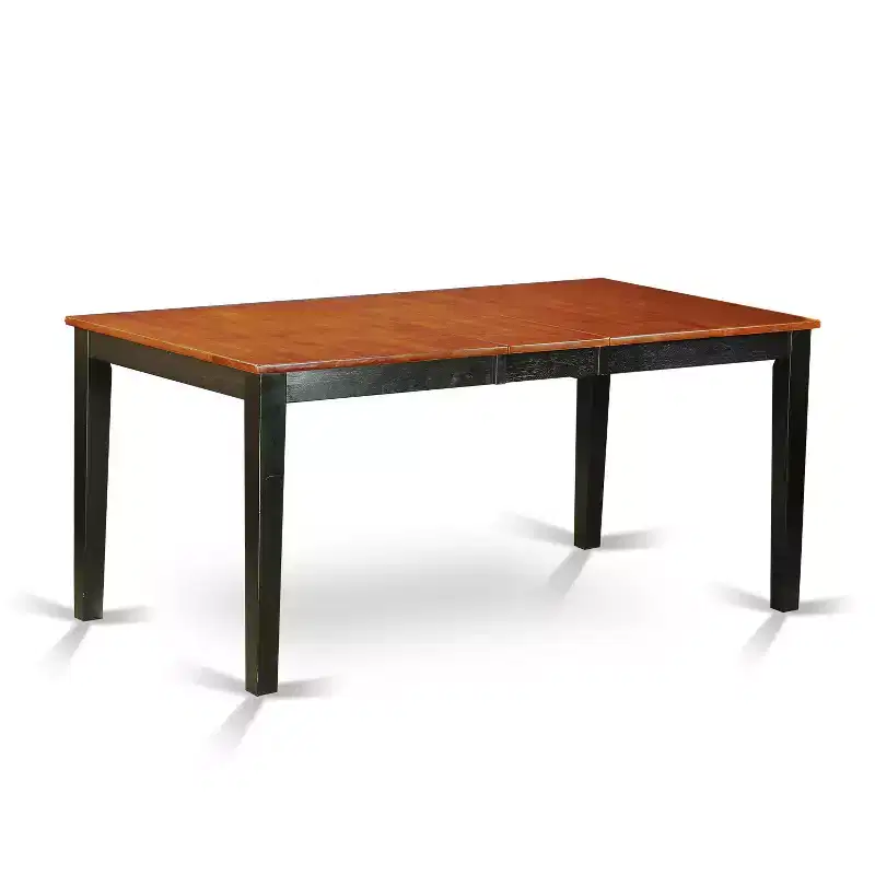 Ensemble de salle à manger 5 pièces - Table à manger avec rallonge et 4 chaises/bancs - Fini noir cerise