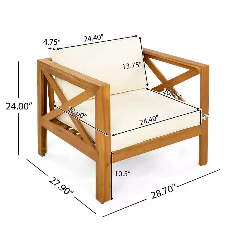Christopher Knight Home Callum Chaises de club de patio 3 pièces transitionnelles en bois d'acacia avec table d'appoint rectangulaire