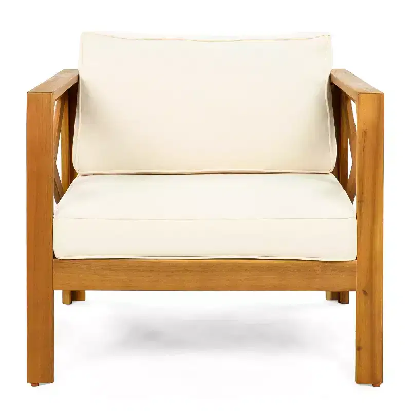 Christopher Knight Home Callum Chaises de club de patio 3 pièces transitionnelles en bois d'acacia avec table d'appoint rectangulaire