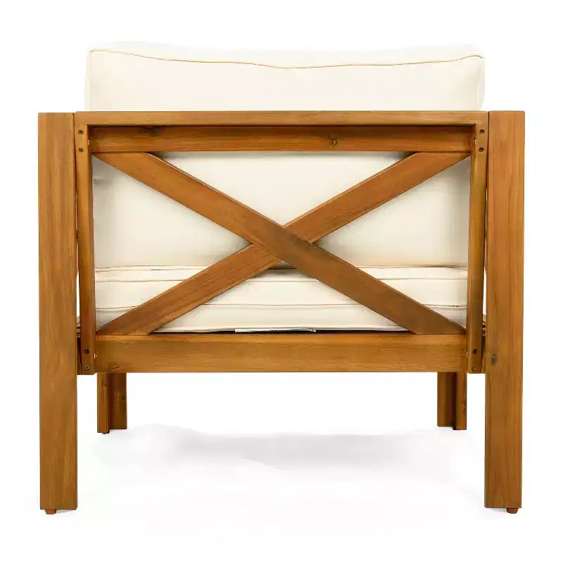 Christopher Knight Home Callum Chaises de club de patio 3 pièces transitionnelles en bois d'acacia avec table d'appoint rectangulaire