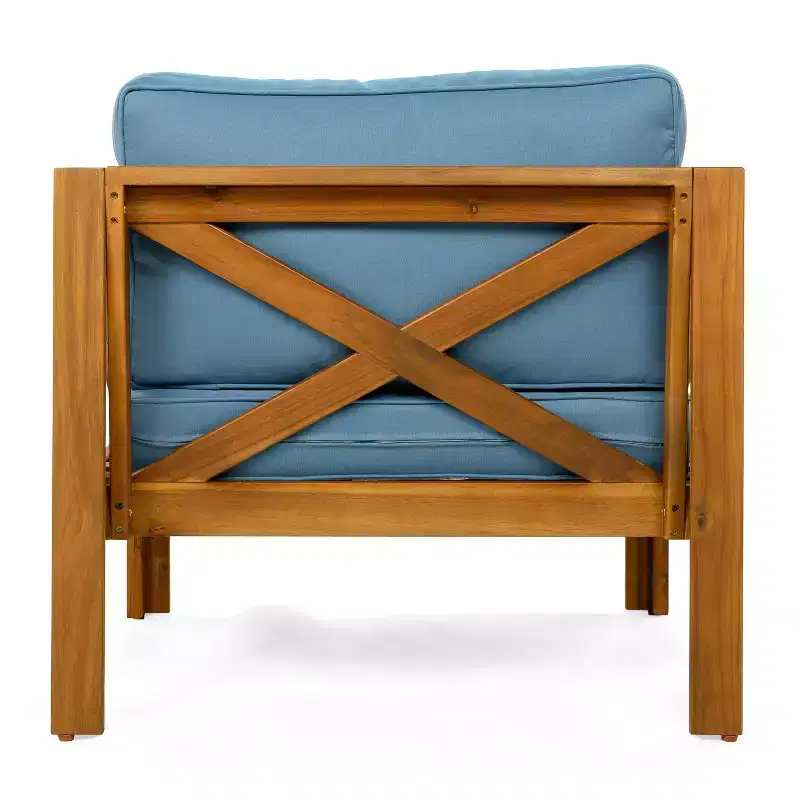 Christopher Knight Home Callum Chaises de club de patio 3 pièces transitionnelles en bois d'acacia avec table d'appoint rectangulaire