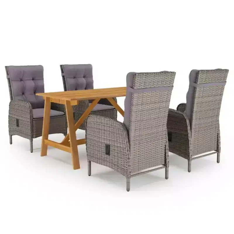 vidaXL Ensemble de salle à manger Bois d'acacia massif Moyen Ergonomique