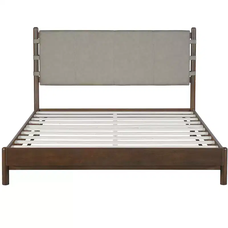 Christopher Knight Home Eliana Lit Plateforme en Bois 3 Pièces Style Mid-Century Moderne avec Tête de Lit et Tables de Chevet