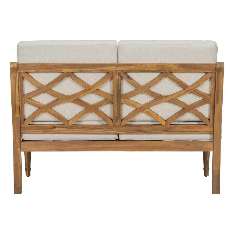 Christopher Knight Home Pendry Ensemble de conversation d'extérieur 4 pièces en bois d'acacia avec coussins résistants à l'eau