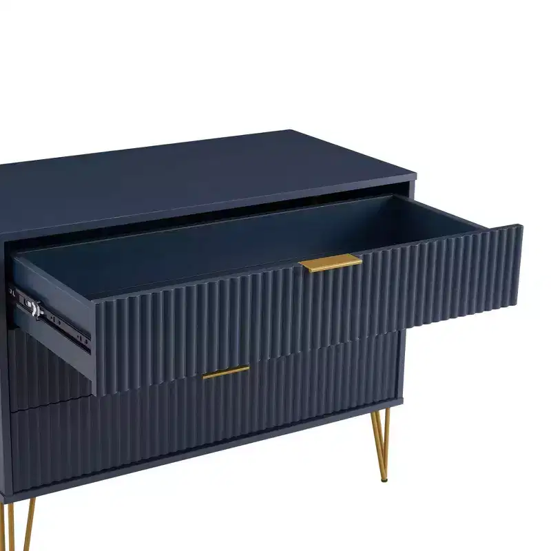 Ensemble commode 5 tiroirs, commode 3 tiroirs et table de chevet Manhattan Comfort Dumbo 3 pièces