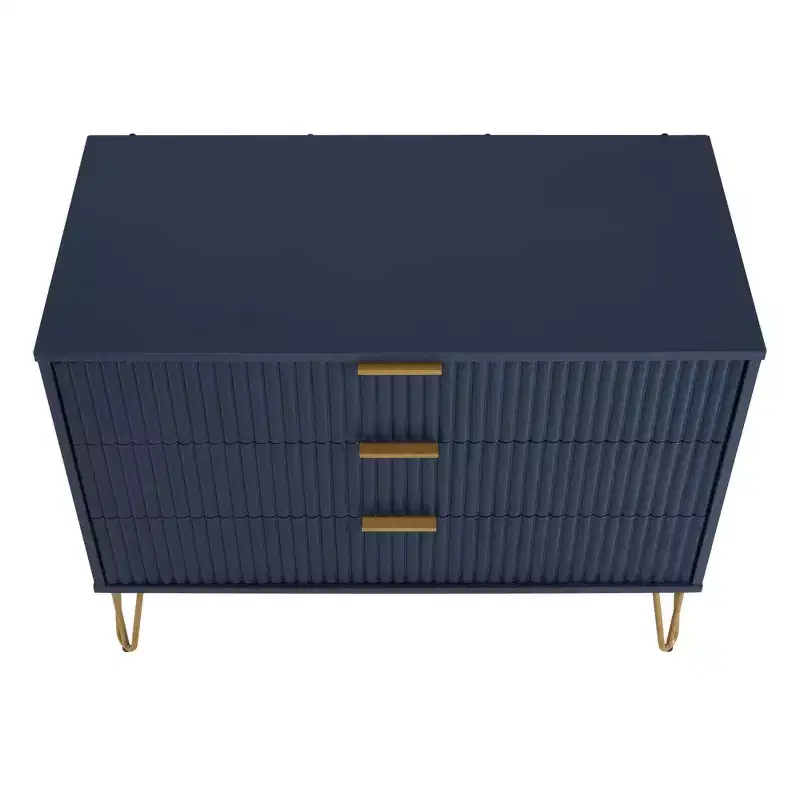 Ensemble commode 5 tiroirs, commode 3 tiroirs et table de chevet Manhattan Comfort Dumbo 3 pièces