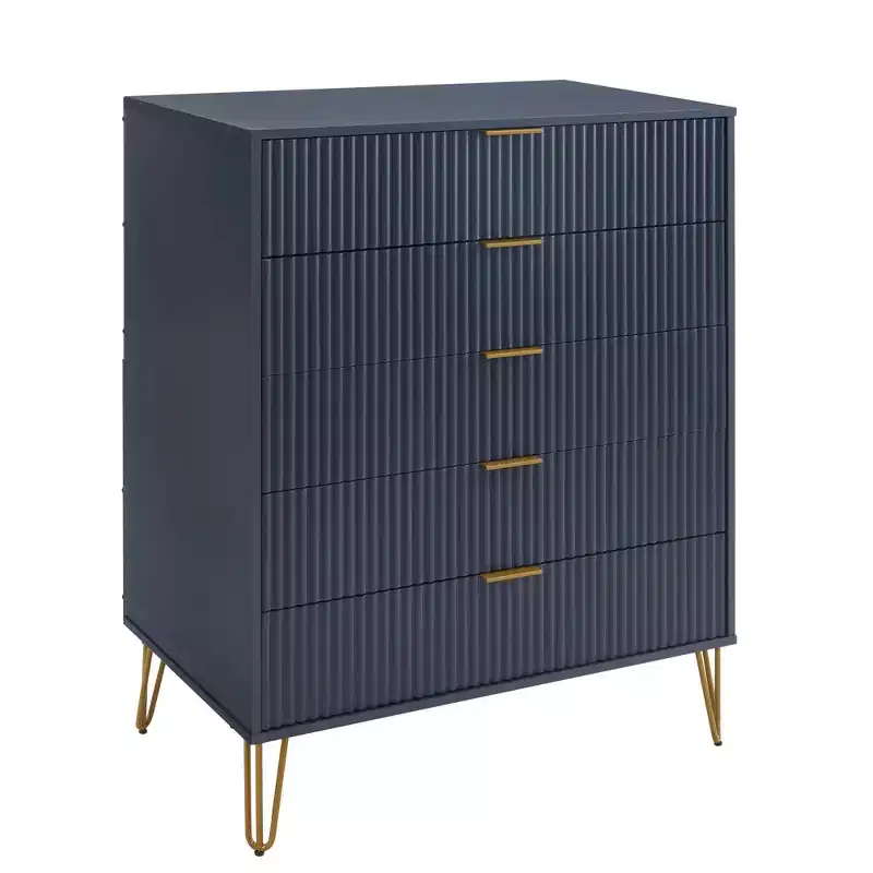 Ensemble commode 5 tiroirs, commode 3 tiroirs et table de chevet Manhattan Comfort Dumbo 3 pièces