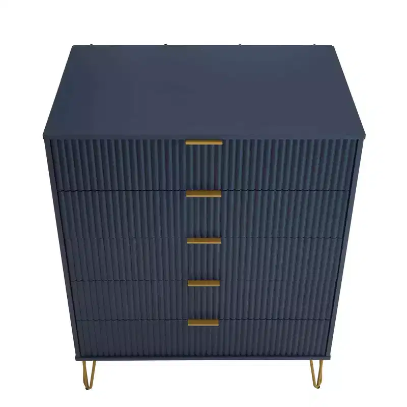 Ensemble commode 5 tiroirs, commode 3 tiroirs et table de chevet Manhattan Comfort Dumbo 3 pièces