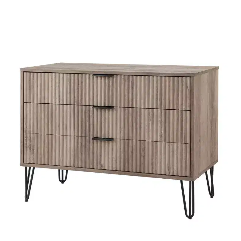 Ensemble commode 5 tiroirs, commode 3 tiroirs et table de chevet Manhattan Comfort Dumbo 3 pièces