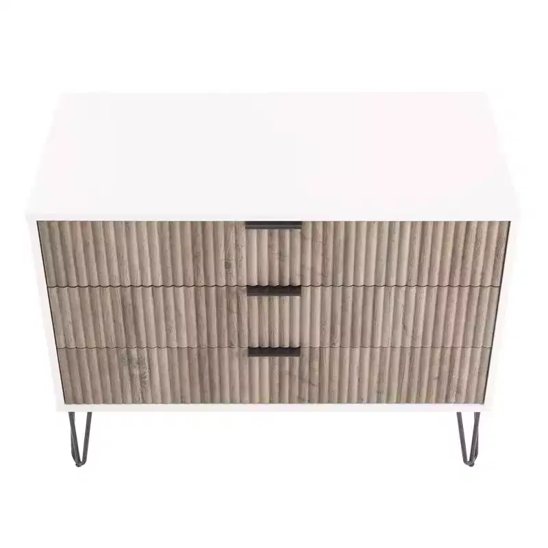 Ensemble commode 5 tiroirs, commode 3 tiroirs et table de chevet Manhattan Comfort Dumbo 3 pièces