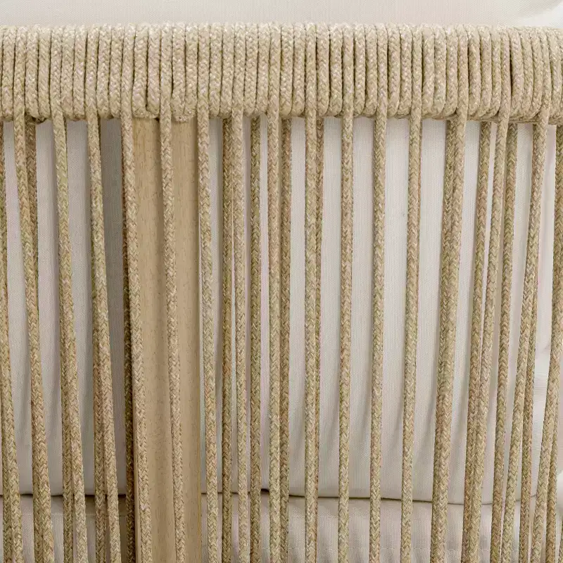 Ensemble de salle à manger d'extérieur en bois 5 pièces avec coussins, bois d'eucalyptus naturel - Teamson Home : Sièges avec coussins épais et grande table à manger