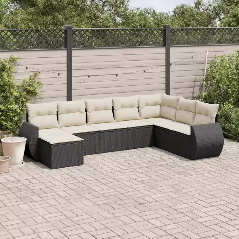 vidaXL Ensemble de canapés de jardin en résine tressée avec grands accoudoirs réglables