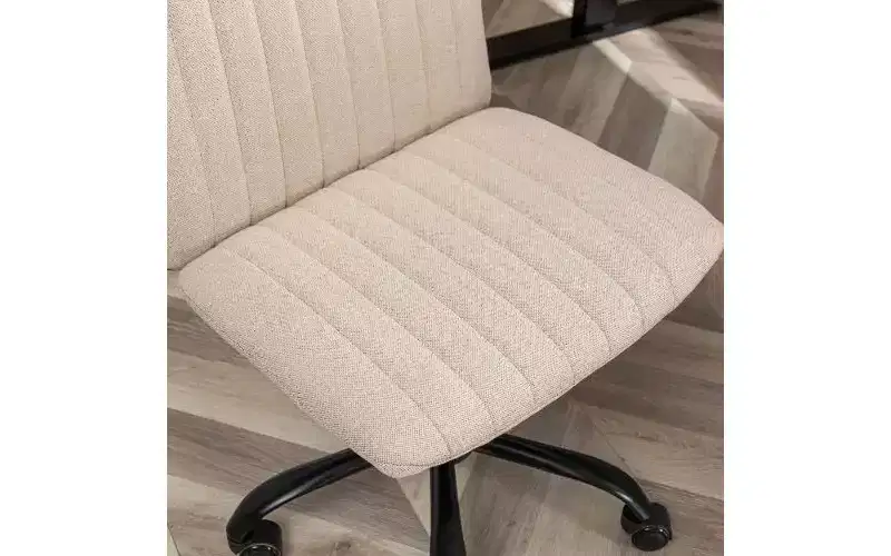 Chaise de bureau ergonomique pivotante à 360°, réglable en hauteur, en tissu, avec rembourrage en mousse épaisse et base métallique robuste