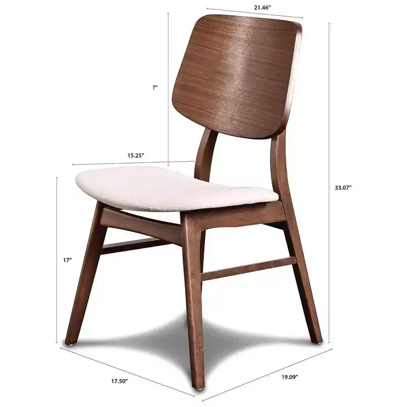 Chaise de salle à manger en noyer massif