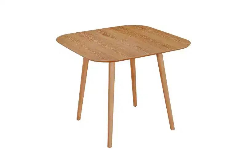 Table de cuisine en bois massif pour 2 à 4 personnes, table à manger carrée de 89 cm avec pieds coniques évasés, table minimaliste pour salon, appartement, petit espace