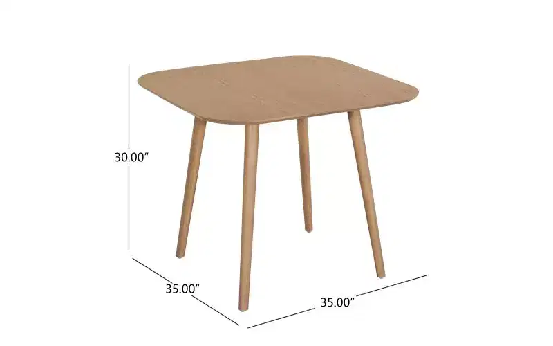 Table de cuisine en bois massif pour 2 à 4 personnes, table à manger carrée de 89 cm avec pieds coniques évasés, table minimaliste pour salon, appartement, petit espace