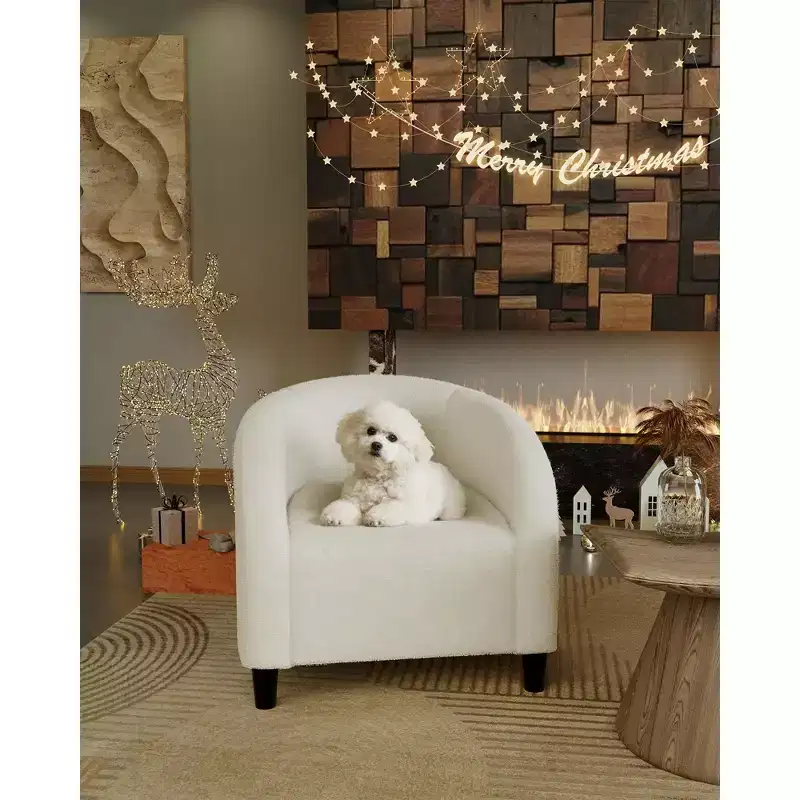 Fauteuil club 28 en velours avec dossier en U, accoudoirs incurvés et assise rembourrée douce pour salon et chambre