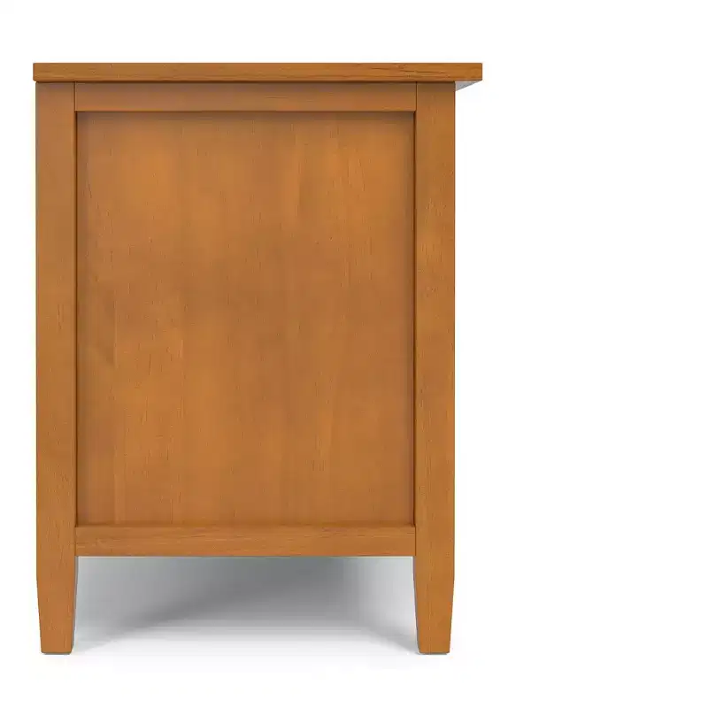 Meuble TV bas Mid-Century Modern en bois massif de 72 po de large, en noyer, pour téléviseurs jusqu'à 80 po
