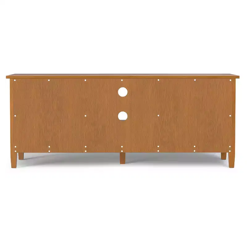 Meuble TV bas Mid-Century Modern en bois massif de 72 po de large, en noyer, pour téléviseurs jusqu'à 80 po