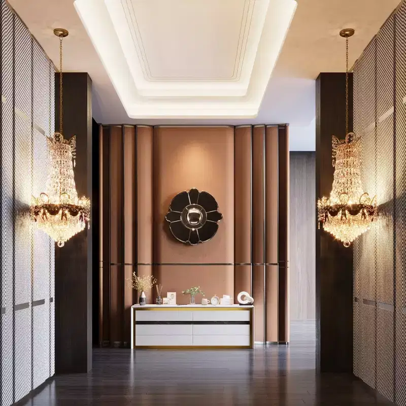 Commodes Blanches à Six Tiroirs Armoire de Rangement Dorée Encastrée Style Contemporain