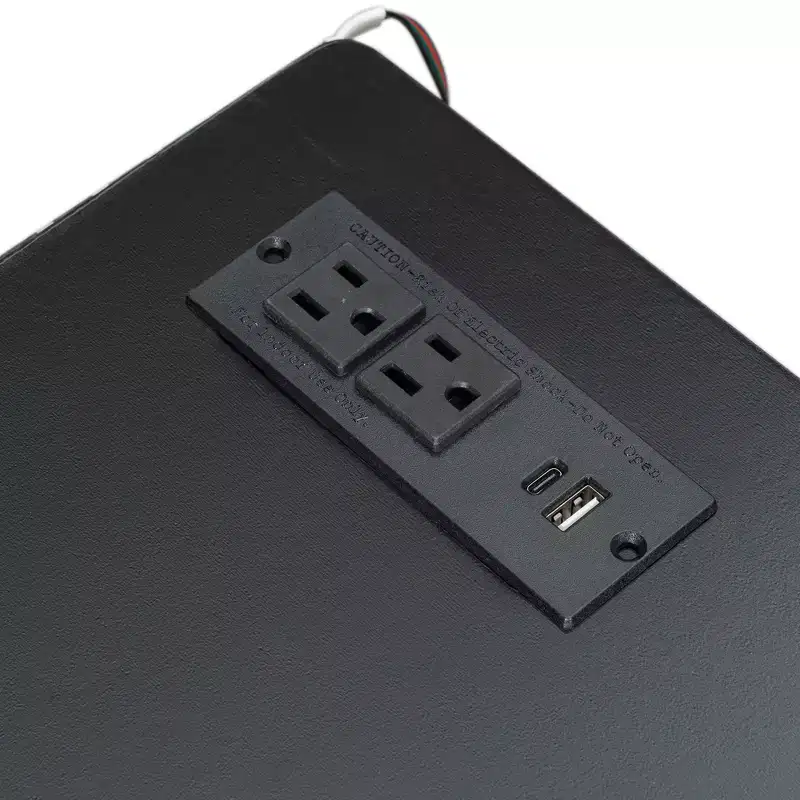 Lit plateforme de jeu double/complet avec tête de lit LED et bureau, cadre de lit en bois massif avec tiroirs de rangement et USB pour joueurs adultes