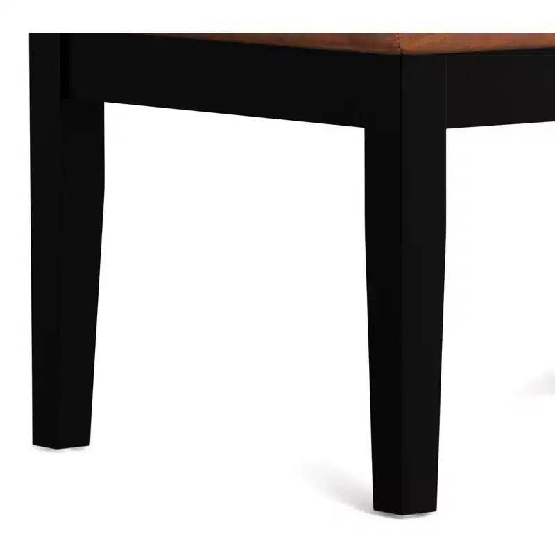 Banc ottoman rectangulaire contemporain de 66 cm de large en similicuir vegan marron selle vieilli