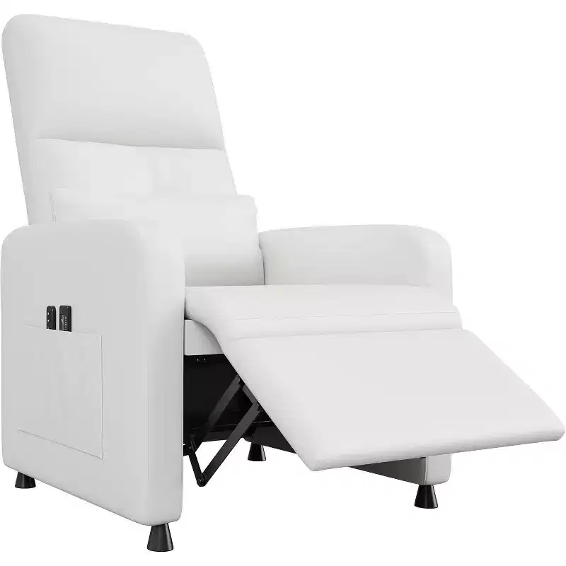 Fauteuil inclinable, Fauteuil Inclinable Ergonomique Rembourré en Cuir PU pour Salon, Dossier Haut, Siège Rembourré, 2 Poches Latérales