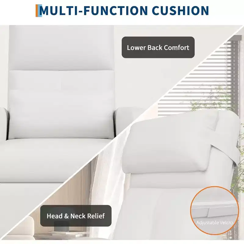 Fauteuil inclinable, Fauteuil Inclinable Ergonomique Rembourré en Cuir PU pour Salon, Dossier Haut, Siège Rembourré, 2 Poches Latérales