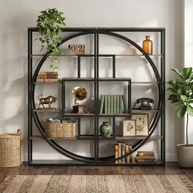 Étagère haute ouverte à 6 niveaux, présentoir optimiseur d'espace pour la maison
