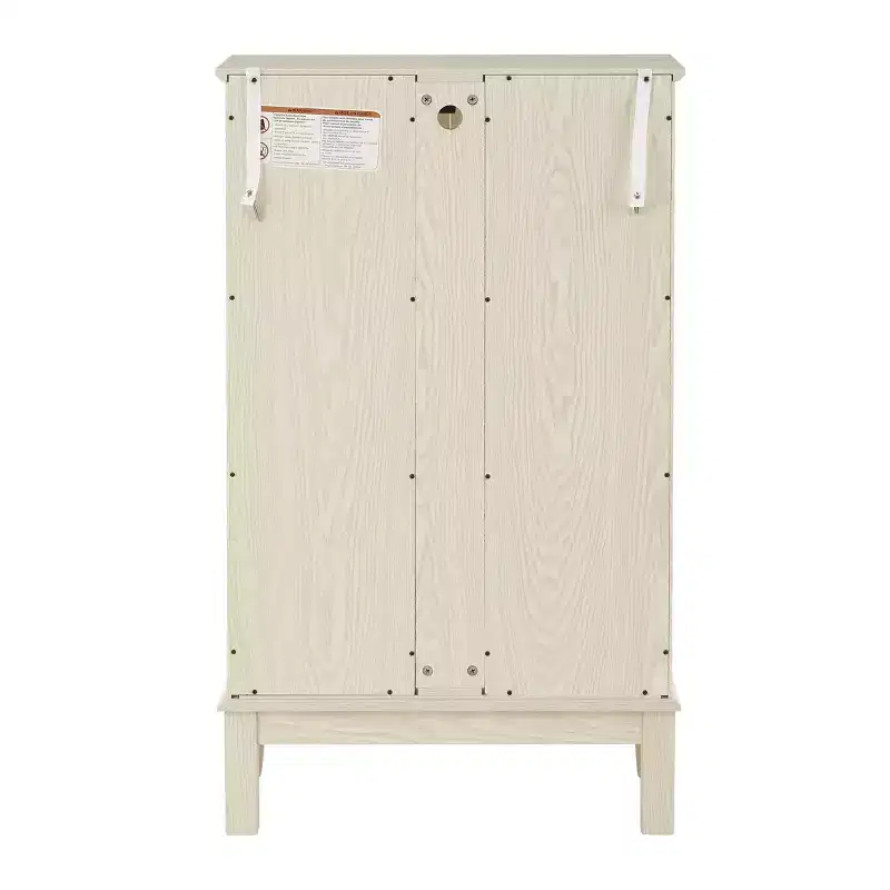 Vitrine éclairée de 44", blanc MDF+verre, avec portes en verre trempé et étagères réglables (fond miroir, ampoule incluse)