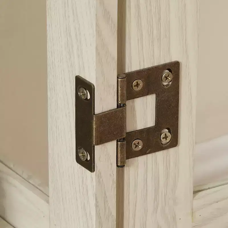 Vitrine éclairée de 44", blanc MDF+verre, avec portes en verre trempé et étagères réglables (fond miroir, ampoule incluse)