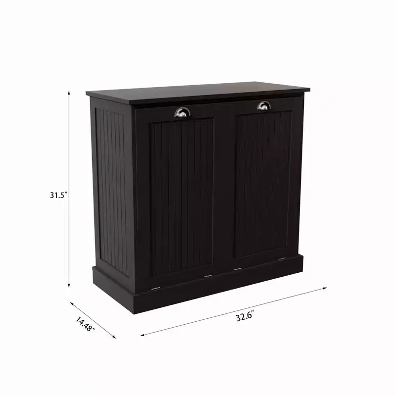 Armoire à linge en bois avec rangement basculant L. 32,68 po x P. 14,57 po x H. 31,5 po