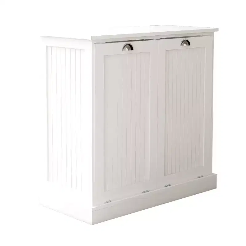 Armoire à linge en bois avec rangement basculant L. 32,68 po x P. 14,57 po x H. 31,5 po