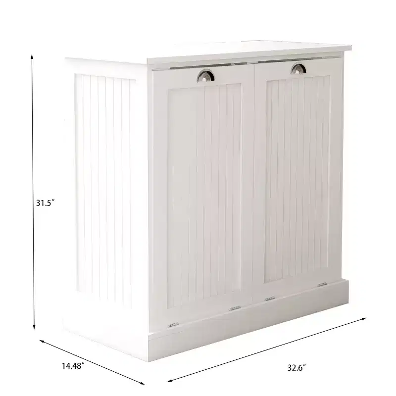 Armoire à linge en bois avec rangement basculant L. 32,68 po x P. 14,57 po x H. 31,5 po