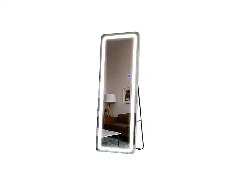 Miroir de courtoisie sans cadre en aluminium 63x16 LED avec lumières Miroir pleine longueur blanc
