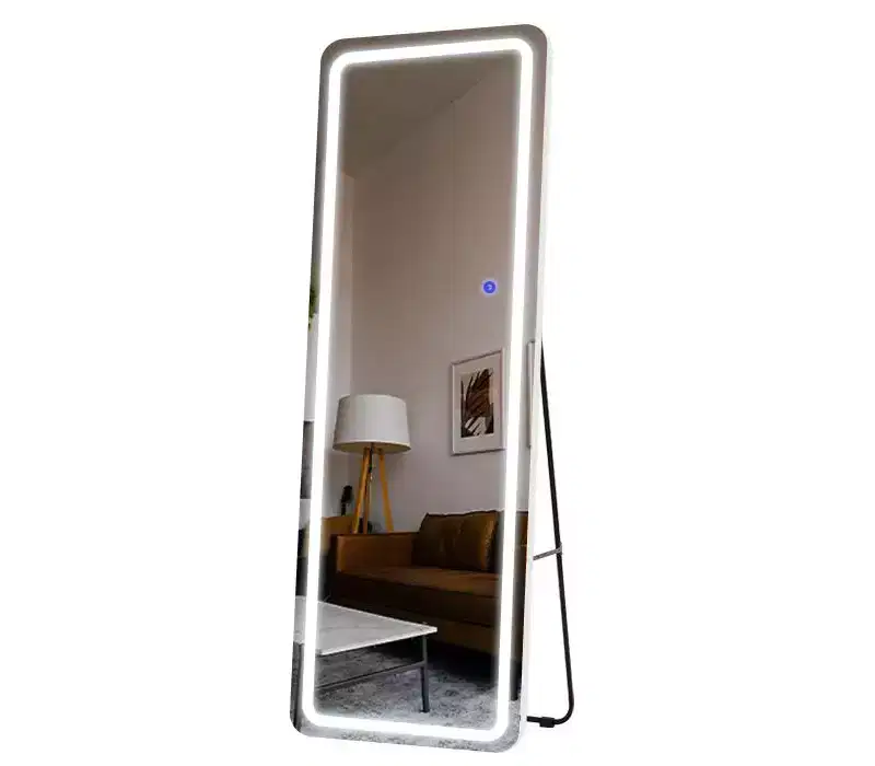 Miroir de courtoisie sans cadre en aluminium 63x16 LED avec lumières Miroir pleine longueur blanc