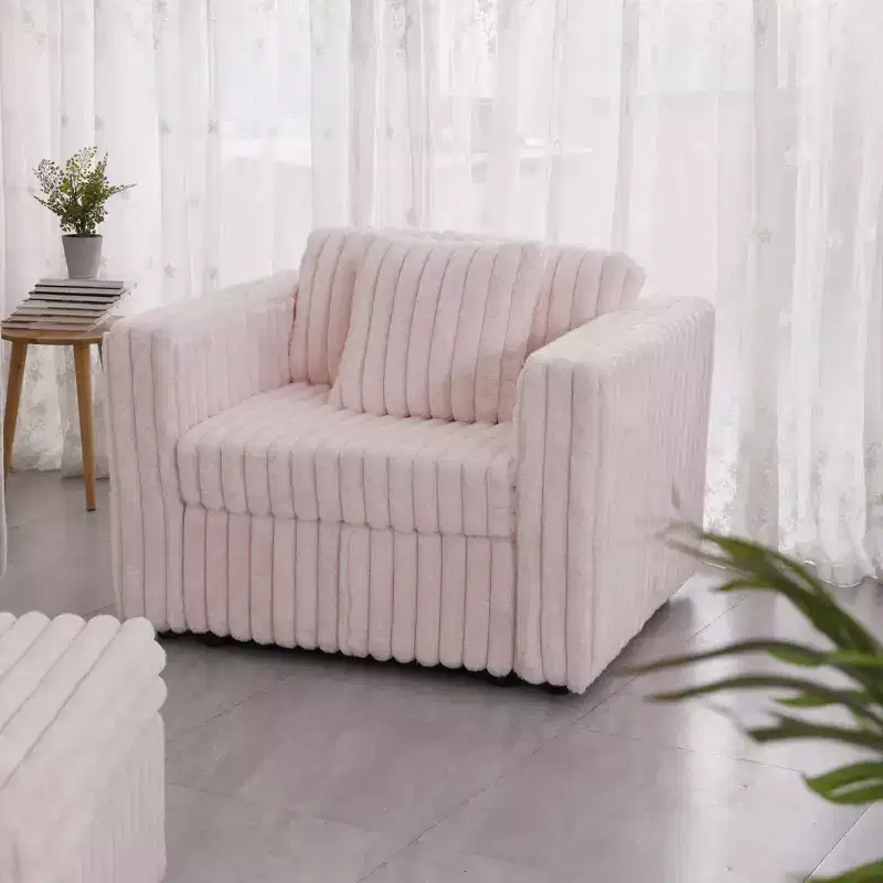 Fauteuil simple moderne de 44,9 pouces avec 2 oreillers pour salon, appartement, bureau