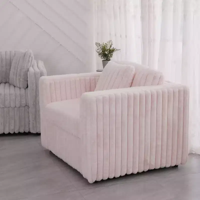 Fauteuil simple moderne de 44,9 pouces avec 2 oreillers pour salon, appartement, bureau