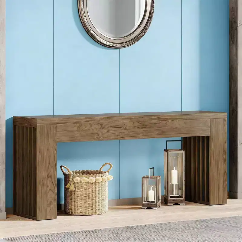 Console, Table de canapé en bois derrière le canapé, Table de couloir