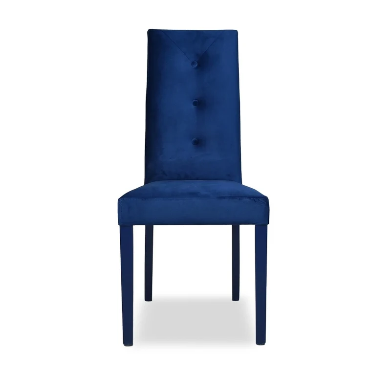 Set 2 sedie 3 bottoni velluto colore blu Montecarlo