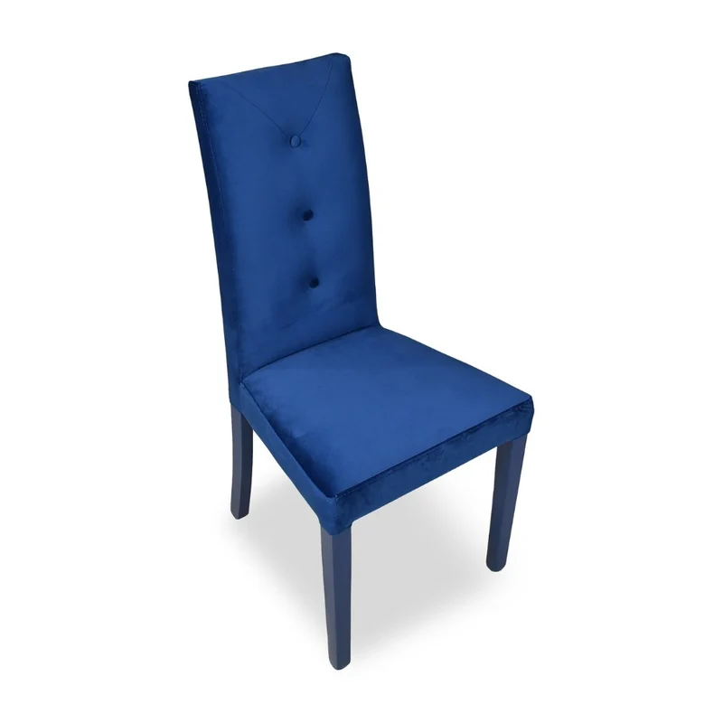 Set 2 sedie 3 bottoni velluto colore blu Montecarlo